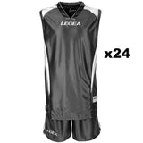 TEAM SET - CLEARANCE - Basketball Kits - Legea Detroit - Black and White - 24 Tops, 24 Shorts - Sizes L - 3XL (see description for details)