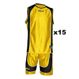 TEAM SET - CLEARANCE - Basketball Kits - Royal Sport - Yellow and Black - 15 Tops, 15 Shorts - Sizes M - 2XL (see description for details)