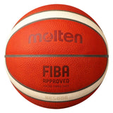 Molten Genuine Leather 12 Panel Basketball FIBA Match Ball (Indoor) - Tan/Cream