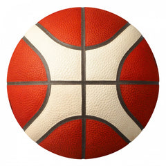 Molten Genuine Leather 12 Panel Basketball FIBA Match Ball (Indoor) - Tan/Cream