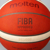 Molten Genuine Leather 12 Panel Basketball FIBA Match Ball (Indoor) - Tan/Cream