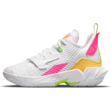 Nike Kids Jordan Basketball Why Not Zer0.4 Basketball Boot/Shoe - White/Citron Pulse/Hyper Pink/Lime Glow
