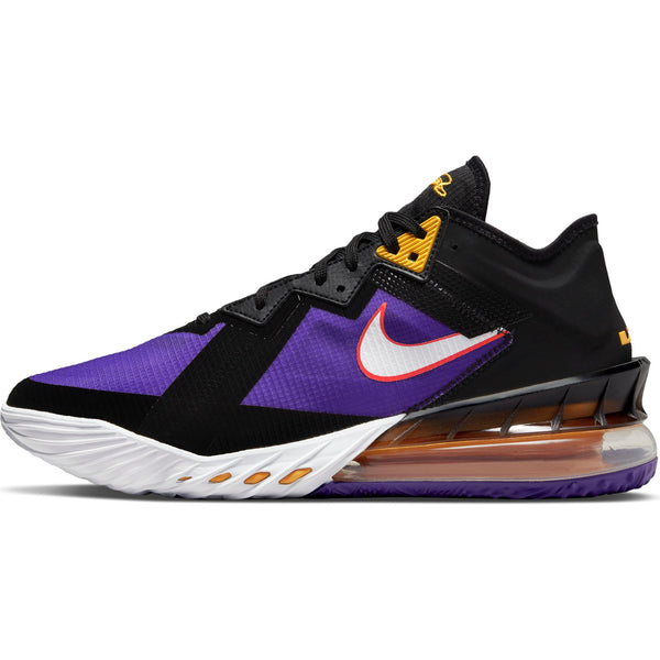 Nike Lebron 18 Low Basketball Shoe - Black/White/Fierce Purple/Racer B –  SwiSh basketball