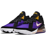 Nike Lebron 18 Low Basketball Shoe - Black/White/Fierce Purple/Racer Blue