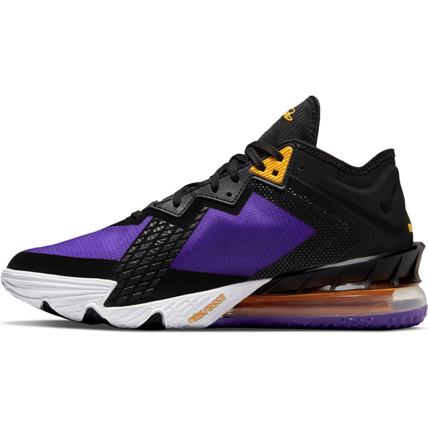 Nike Lebron 18 Low Basketball Shoe - Black/White/Fierce Purple/Racer B –  SwiSh basketball