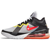Nike Lebron 18 Low Basketball Shoe - White/Bright Crimson/Black/Yellow Strike NK-CV7562-103