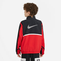 Nike Kids Basketball Crossover Jacket - Black/University Red/White NK-DB6619-010