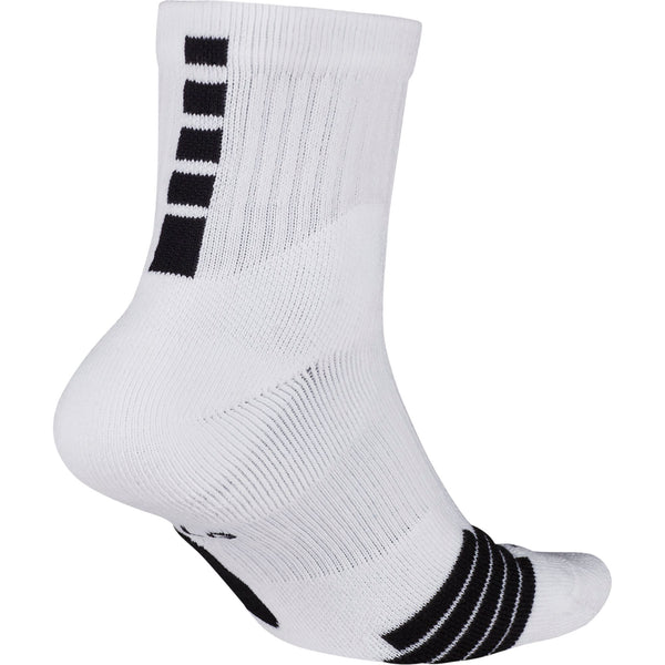 Nike Basketball Elite Mid Quarter Socks 1 Pair White Black SwiSh basketball