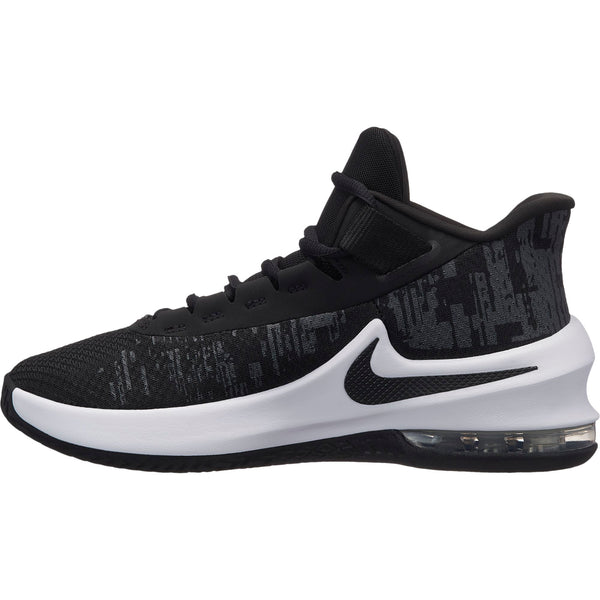 Nike Kids Basketball Air Max Infuriate 2 Mid Boot Shoe Black White A SwiSh basketball