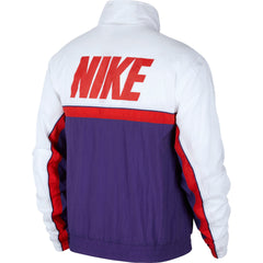 Nike Basketball Throwback Hooded Tracksuit Jacket - White/Court Purple/University Red