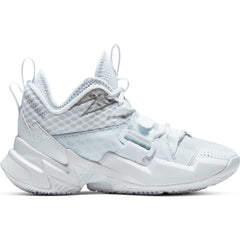 Nike Kids Jordan Why Not Zer0.3 Basketball Boot/Shoe - White/Metallic Silver/Black