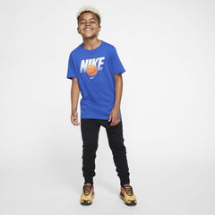 Nike Kids Straight Baller Textured Graphic Tee - Game Royal/White