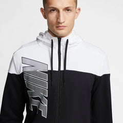 Nike Training Dri-Fit Full-Zip Fleece Hoodie - Black/White
