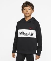 Nike Kids Air Pullover Fleece Hoodie - Black/White/University Red