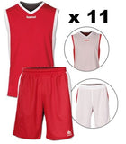 TEAM SET - CLEARANCE - Reversible Basketball Kits - Luanvi - Red and White - 11 Tops, 11 Shorts - Sizes S - 3XL (see description for details)