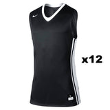 TEAM SET - CLEARANCE - Basketball Jerseys - Nike National Varsity - Black with White - 12 Tops, 0 Shorts - Sizes XL - 3XL (see description for details)