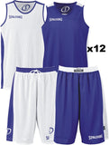 TEAM SET - CLEARANCE - Reversible Basketball Kits - Spalding Essential Reversibles - Blue and White - 12 Tops, 12 Shorts - Sizes S - L (see description for details)