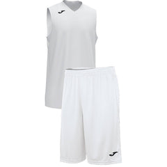 Teamwear - Joma Cancha Sleeveless  & Nobel Long Shorts Set - White/White - JO-101573-200-101648-White