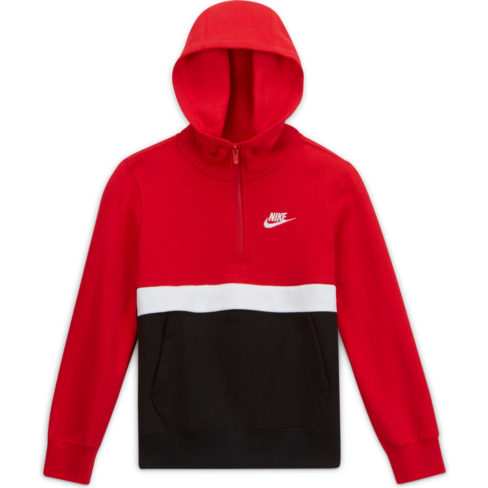 Nike Kids Sportswear Club 1/2 Zip Hoodie University Red/Black/White