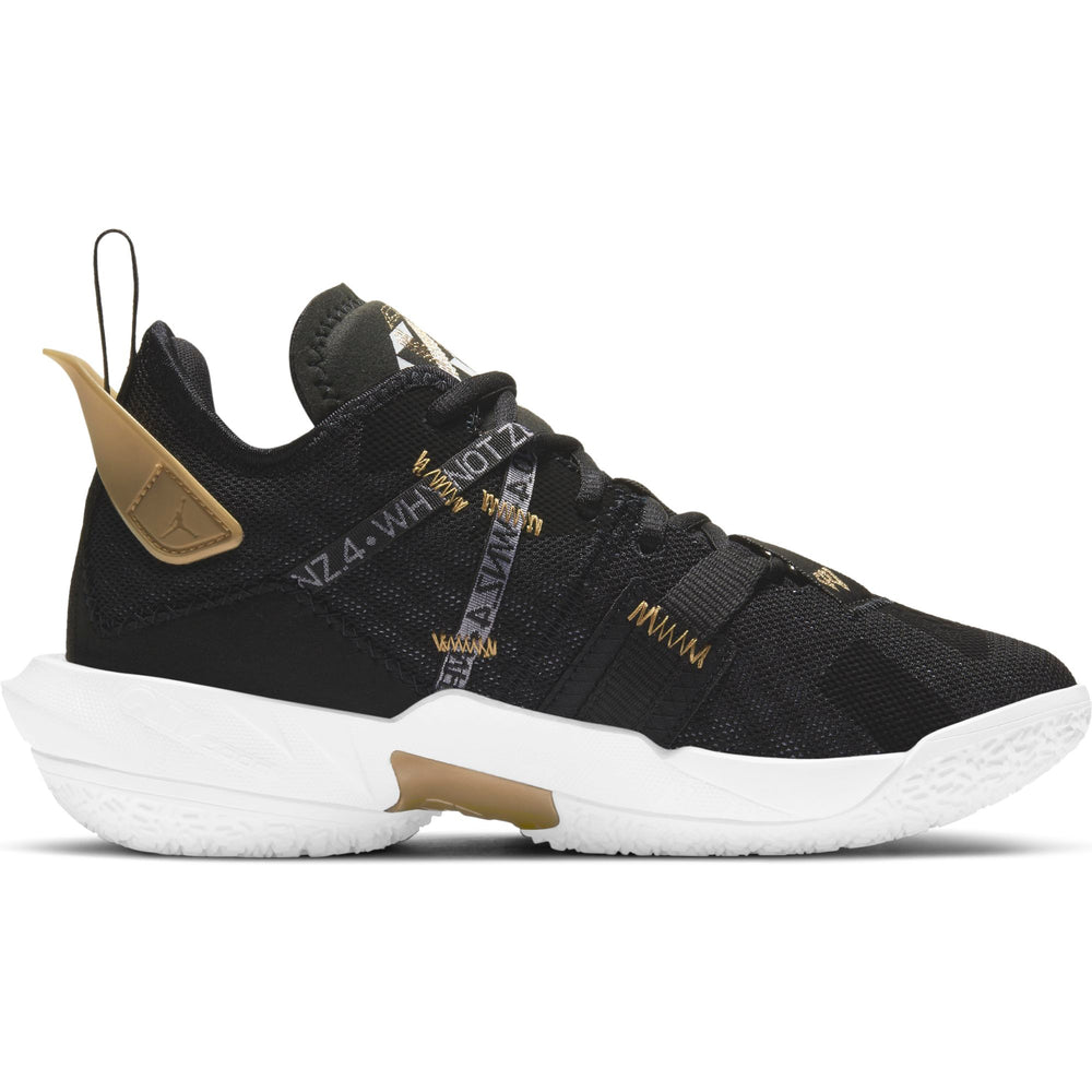 Nike Kids Jordan Basketball Why Not Zer0.4 Basketball Boot/Shoe - Black/White/Metallic Gold NK-CQ9430-001