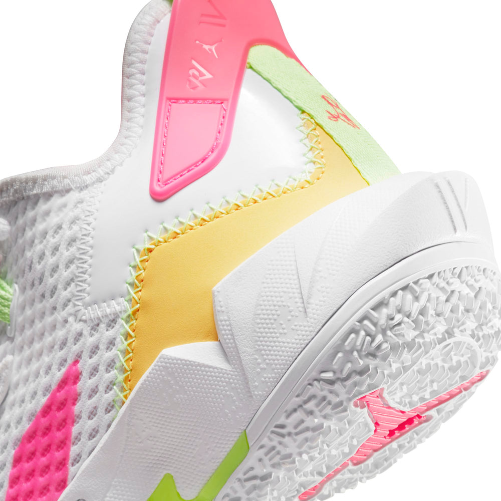 Nike Kids Jordan Basketball Why Not Zer0.4 Basketball Boot/Shoe - White/Citron Pulse/Hyper Pink/Lime Glow NK-CQ9430-102