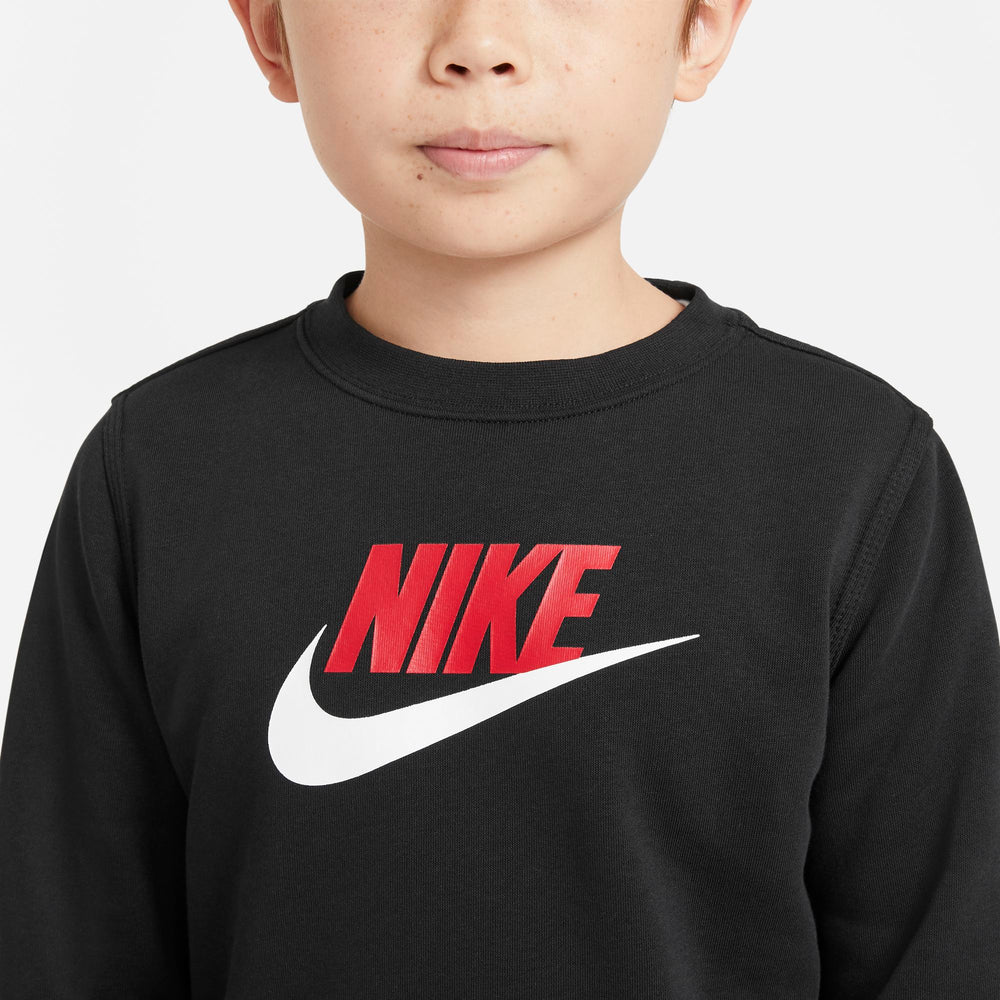 Nike Kids Sportswear Club Fleece Crewneck Sweatshirt - Black/University Red NK-CV9297-014