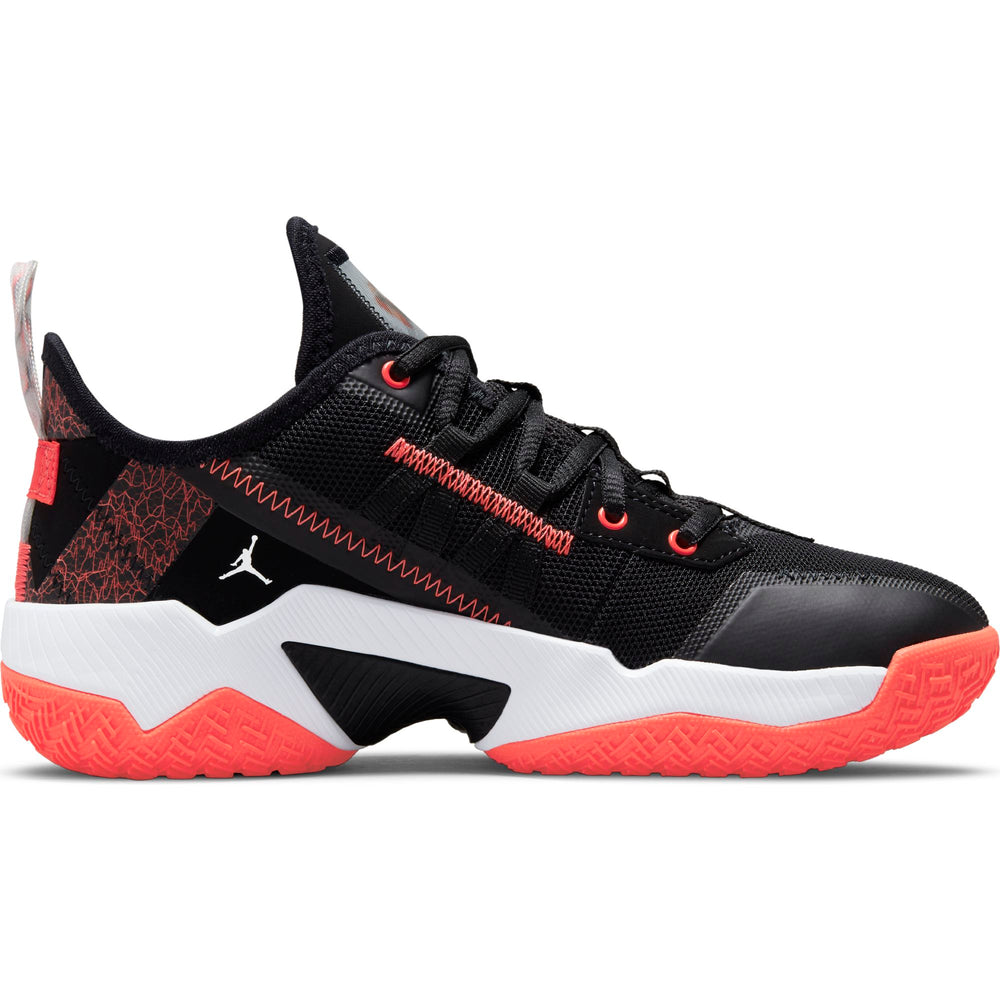 Nike Kids Jordan One Take II Basketball Boot/Shoe - Black/Bright Crimson/White NK-CZ0840-006
