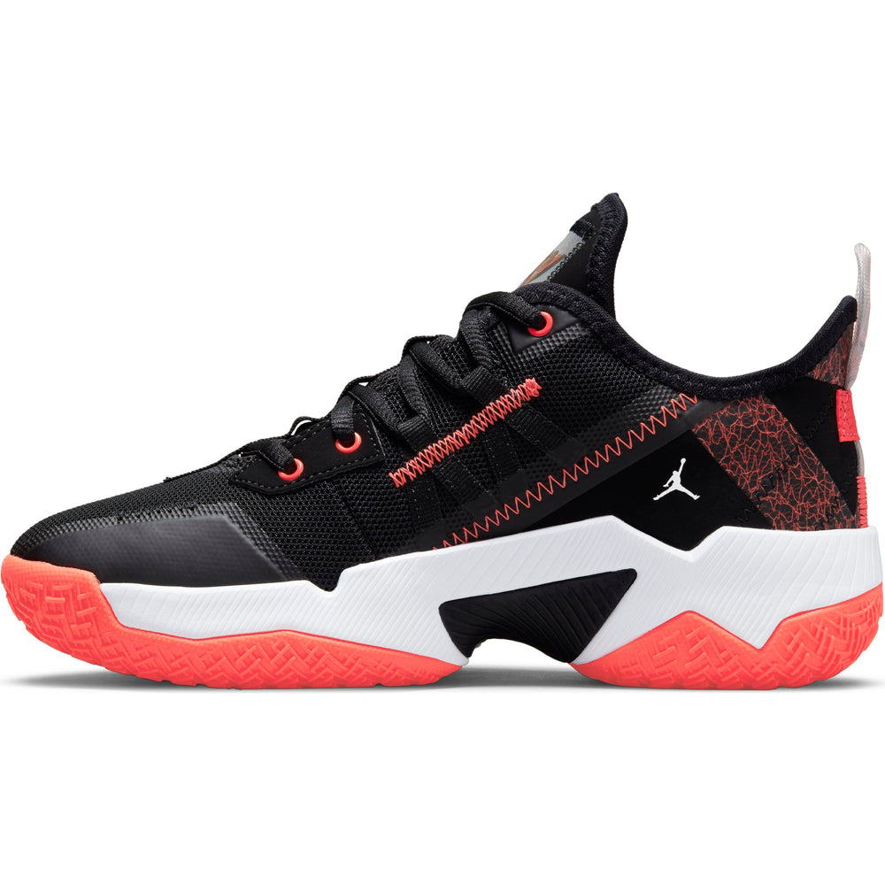 Nike Kids Jordan One Take II Basketball Boot/Shoe - Black/Bright Crimson/White NK-CZ0840-006