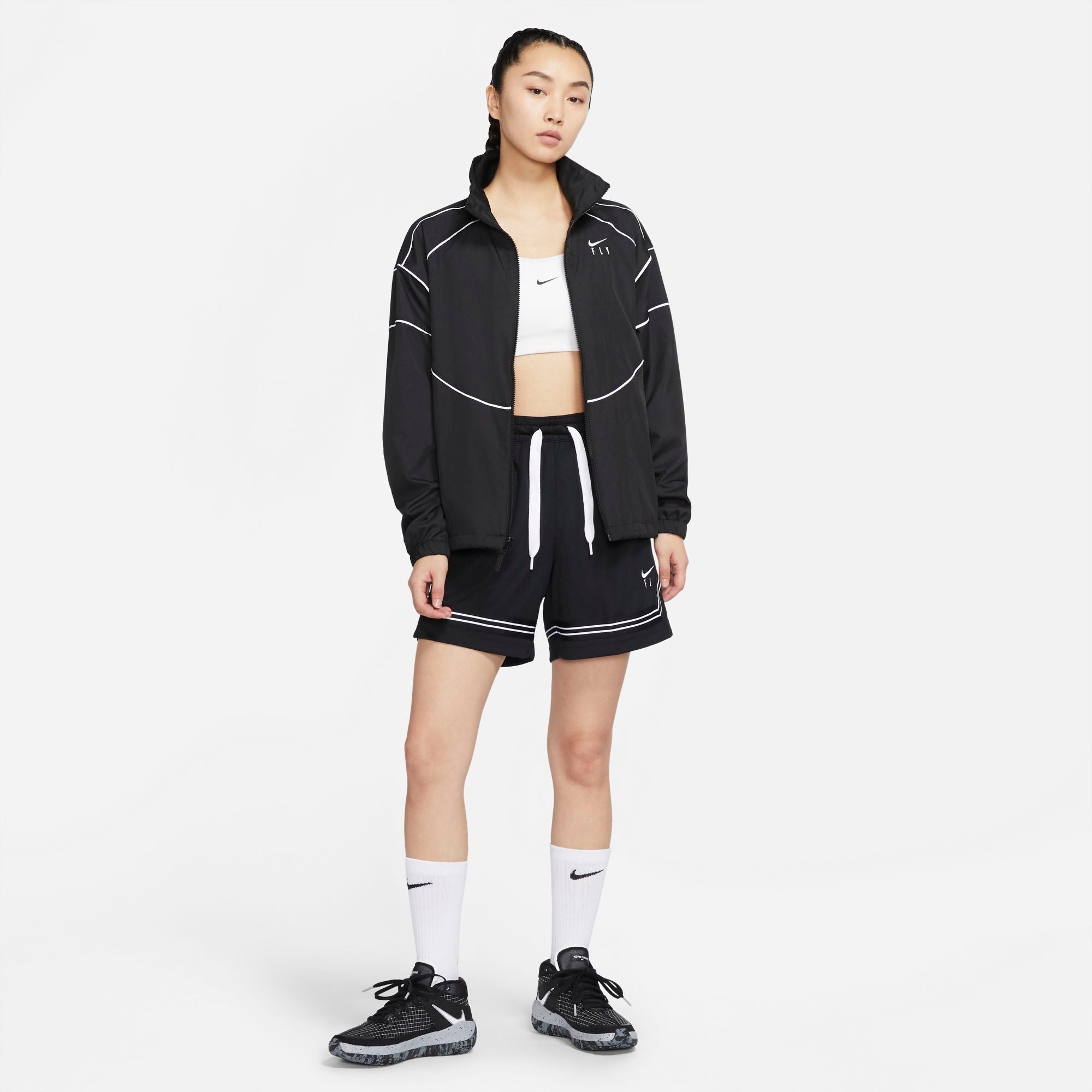 Nike Womens Basketball Swoosh Fly Jacket - Black/White NK-CZ6602-010