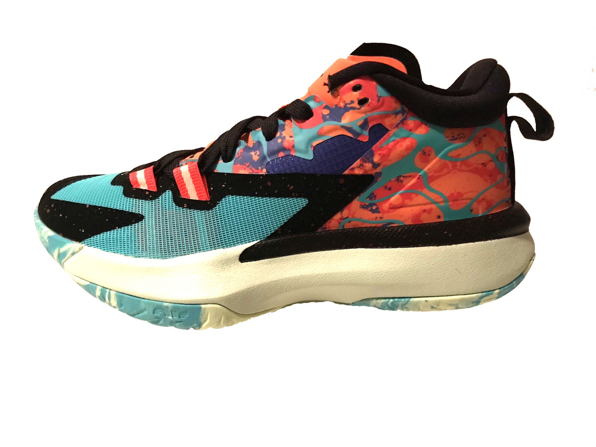 Nike Kids Jordan Zion 1 Basketball Boot/Shoe - Cone/Black/Hyper Jade/Persian Violet