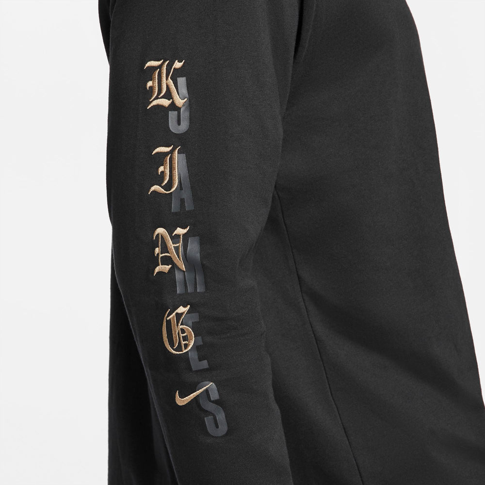 Nike Lebron Basketball Long-Sleeved Loose Fit Embroidered Tee - Black NK-DB6186-010