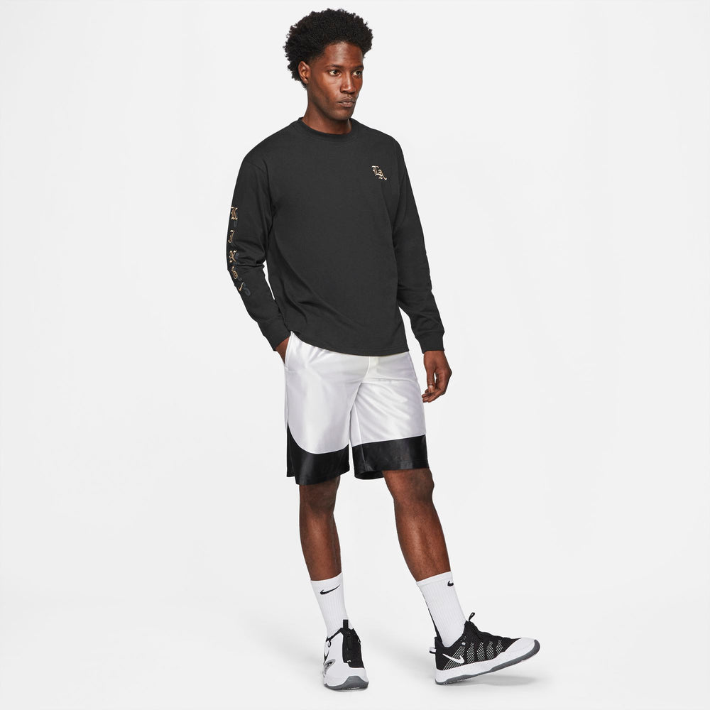 Nike Lebron Basketball Long-Sleeved Loose Fit Embroidered Tee - Black NK-DB6186-010