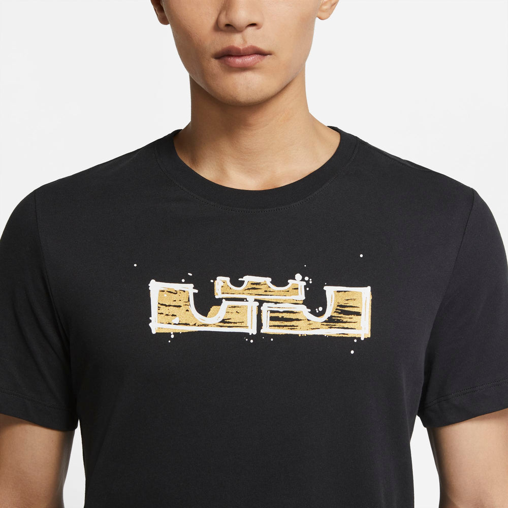 Nike Lebron Basketball Dri-Fit Logo Tee - Black/Gold Dart NK-DD0783-011