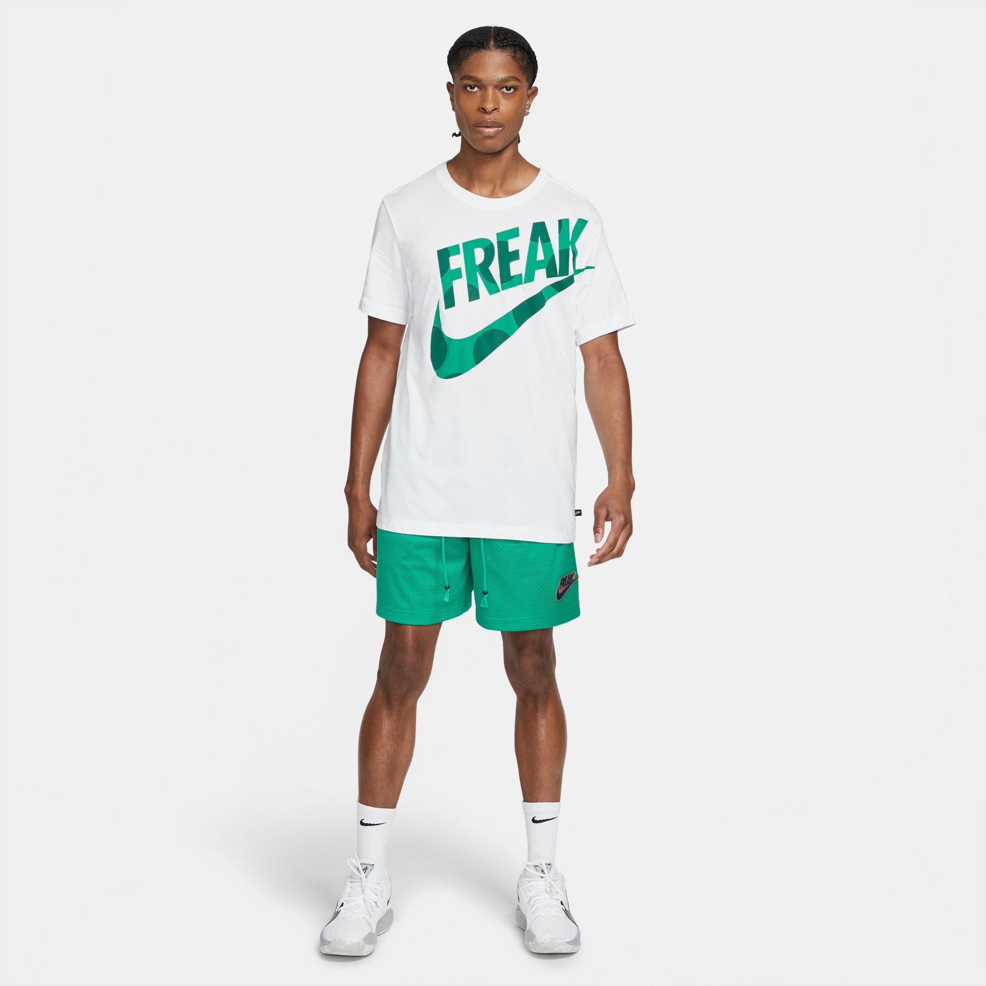 Nike Giannis Dri-fit Freak Basketball Tee - White/Roma Green