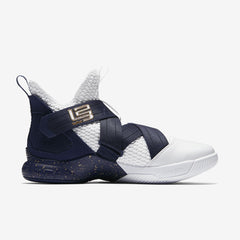 Nike Lebron Soldier XII SFG Basketball Boot/Shoe - White/Midnight Navy/Mineral Yellow