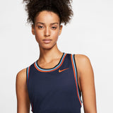 Nike Womens Basketball Dri-fit Layering Training Top - Obsidian/Black/Team Orange
