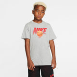 Nike Kids Straight Baller Textured Graphic Tee - Dark Grey Heather/University Red