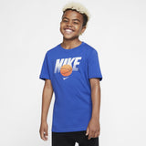 Nike Kids Straight Baller Textured Graphic Tee - Game Royal/White