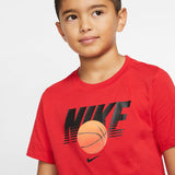 Nike Kids Straight Baller Textured Graphic Tee - University Red/Black
