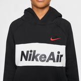 Nike Kids Air Pullover Fleece Hoodie - Black/White/University Red