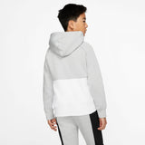 Nike Kids Air Pullover Fleece Hoodie - Light Smoke Grey/White/Black/Volt