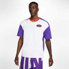 Nike Basketball Throwback 2.1 Tee - White/Court Purple/University Red